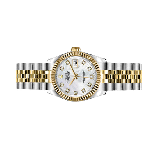 Rolex Datejust 26mm 179173 Yellow Gold, Mother of Pearl MOP Diamond Dial, Worn 2010