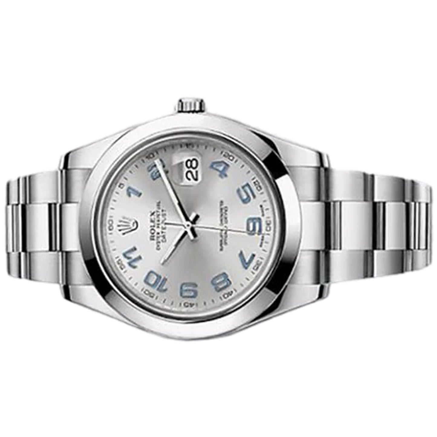 Rolex Datejust II 41mm 116300 Silver and Blue Numeral Dial, Oyster Bracelet Worn 2015