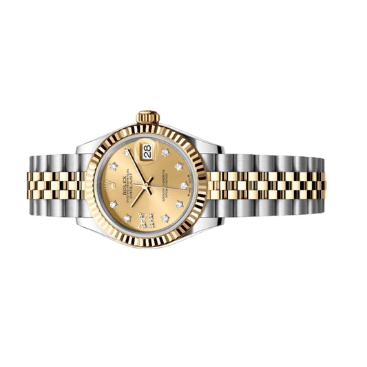 Rolex Datejust 28mm 279173-0021 Champagne Star Diamonds with Diamond Roman IX Dial, Worn