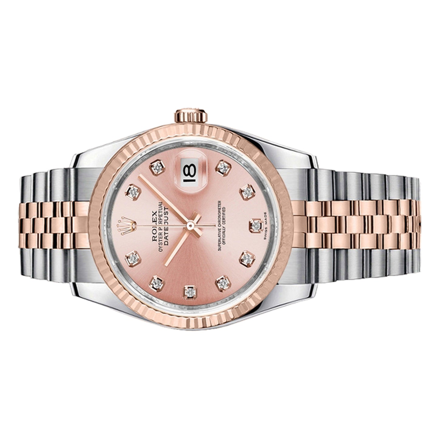 Rolex Datejust 36mm 116231 Rose Gold, Rose Pink Diamond Dial, Unworn 2013