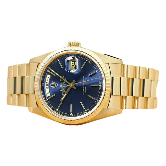 Rolex Day Date 36mm 118238 Yellow Gold, Blue Index Dial, Worn 2006