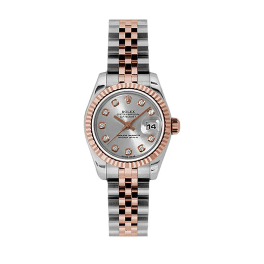 Rolex Lady Datejust 26mm 179171 Rose Gold, Grey Diamond Dial, Worn 2017