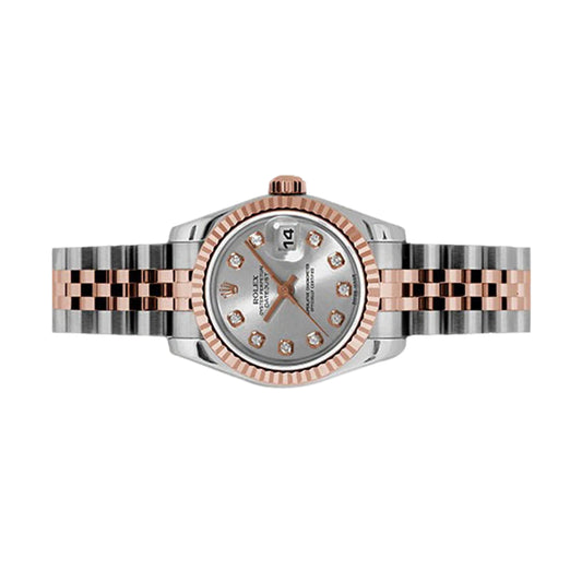 Rolex Lady Datejust 26mm 179171 Rose Gold, Grey Diamond Dial, Worn 2017