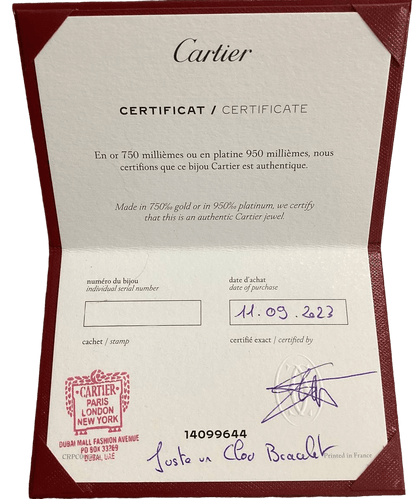 Cartier Juste Un Clou Bracelet 16cm CRB6048216, Worn