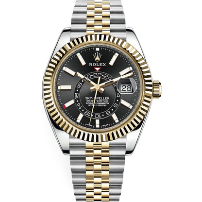 Rolex 326933 Yellow Rolesor Sky-Dweller ,Black Dial , Jubilee Bracelet 2021